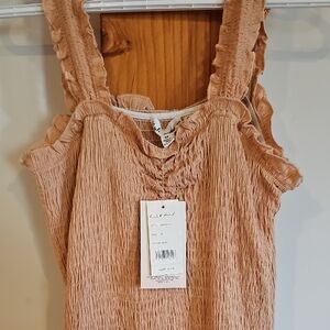 Smocked Blush Maxi Dress with Ruffle Straps